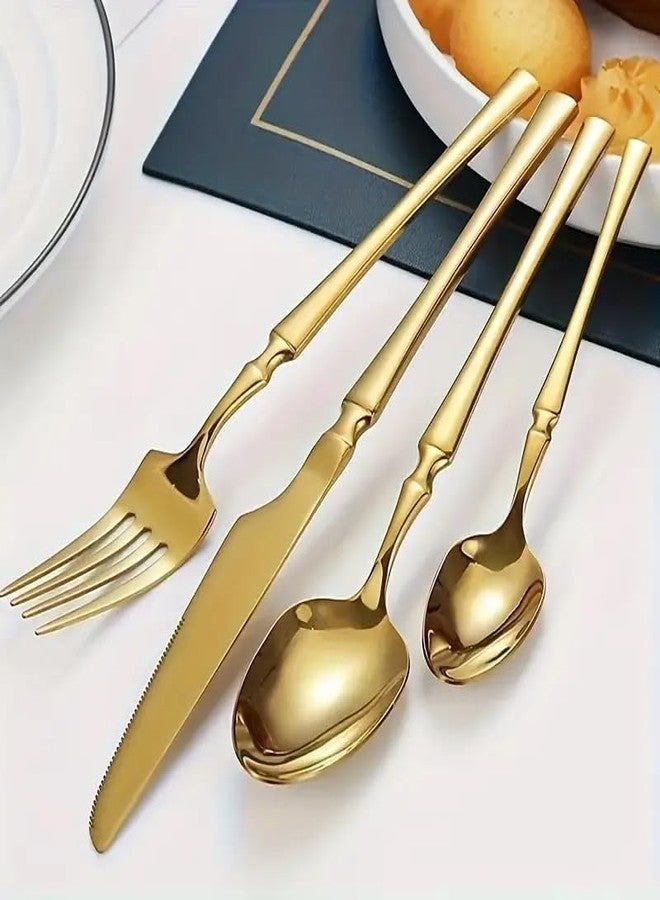 KitchEase Vintage French Style 40 Piece Classic Cutlery Set | Flatware in SS410 Food Grade Stainless Steel with Gift Box (Gold) - Image 4